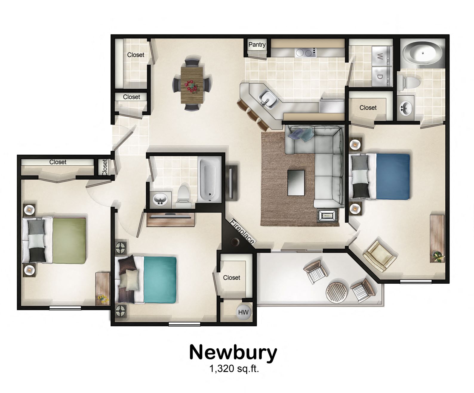 1, 2 & 3 Bedroom Apartments in Spotsylvania Brittany Commons Apartments